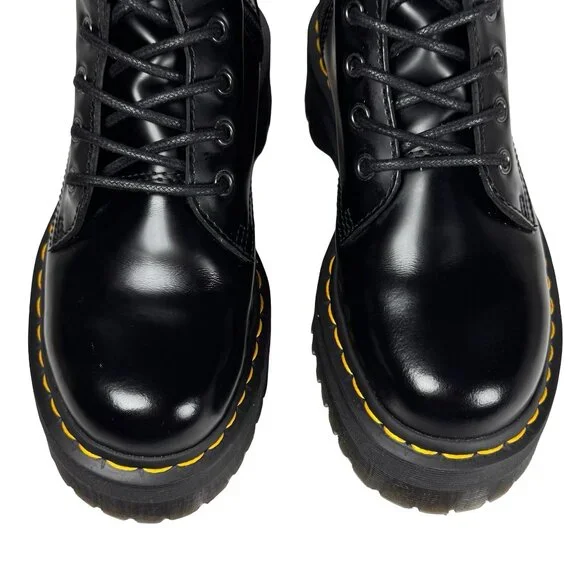 Dr. Martens Jadon Lace-Up Boots Sz 7 Black Leather Platform Airwair Goth Grunge - Picture 15 of 16